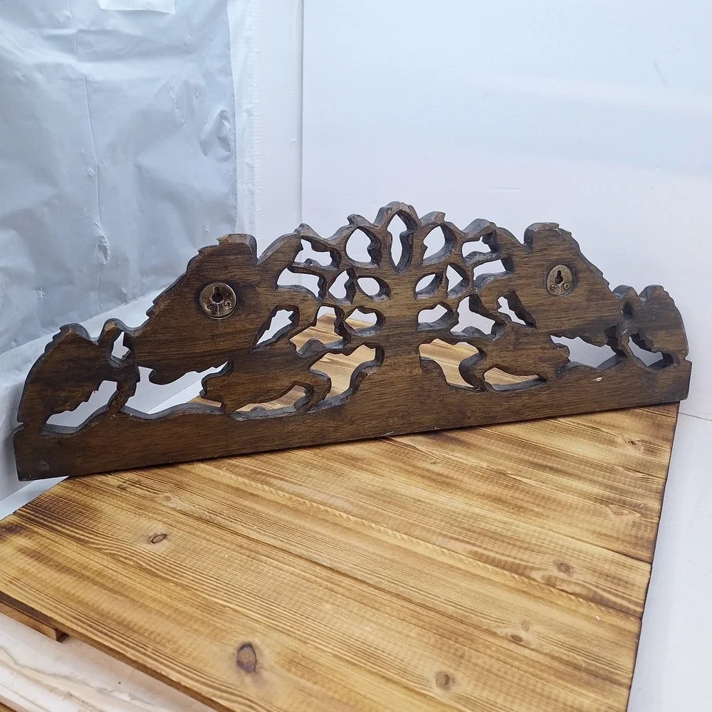 Turtle Bay Beach coat rack 5 Hook Coral Inset Hangers‎ Balinese suar wood